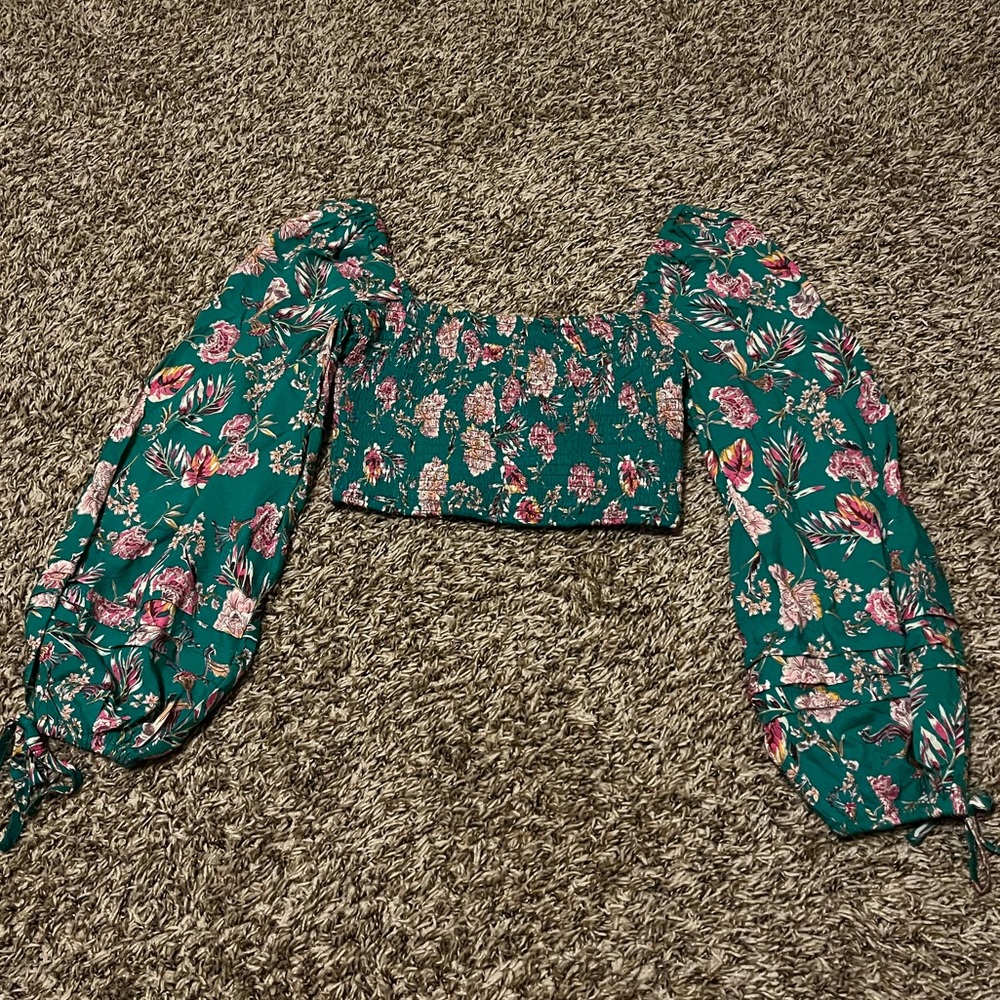 BCBG Smocked Crop Top